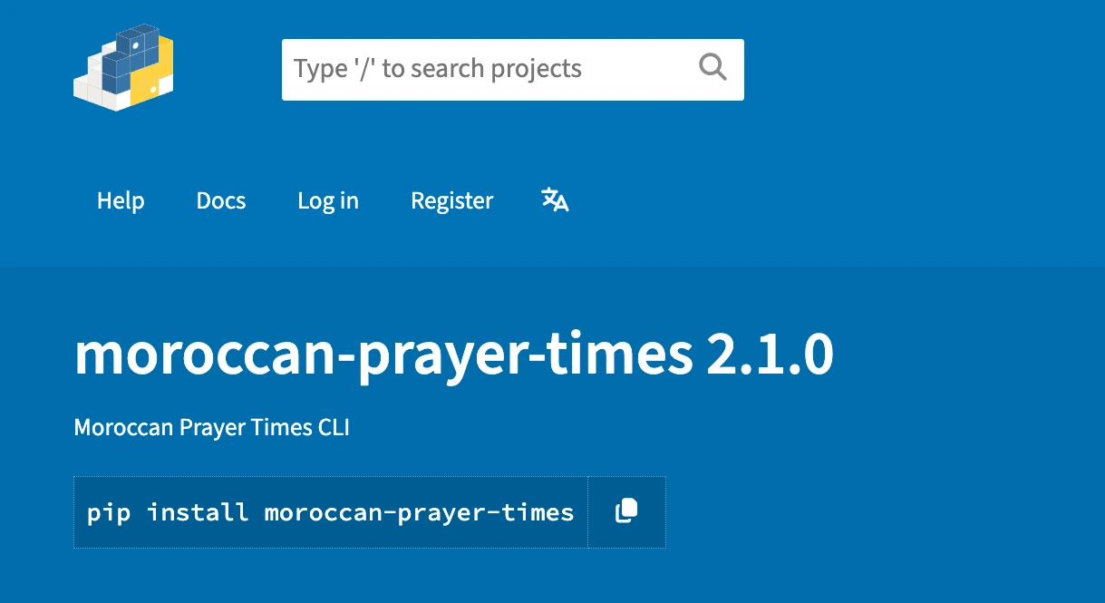 Moroccan Prayer Times CLI screenshot